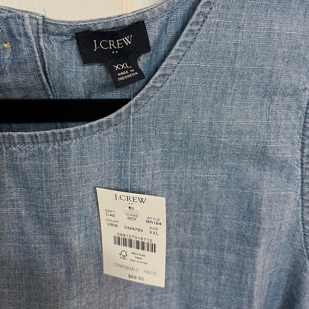 NWT Sz XXL JCrew Chambray Top - Picture 4 of 4